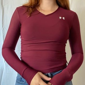 Maroon Under Armour heatgear long sleeve shirt